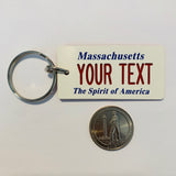 Massachussetts License Plate Keychain