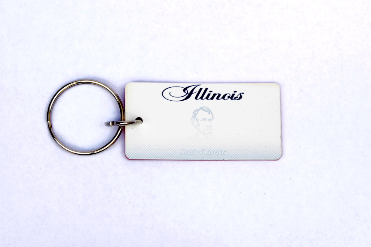 illinois Lincoln License Plate Keychain