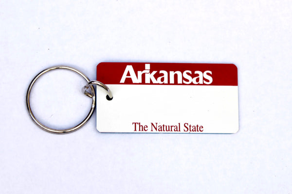 Arkansas Red License Plate Keychain