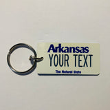 Arkansas Blue License Plate Keychain