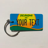 Oklahoma License Plate Keychain
