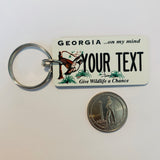 Georgia Wildlife License Plate Keychain