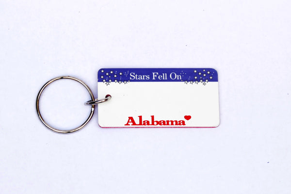 Alabama Stars Fell On License Plate Keychain