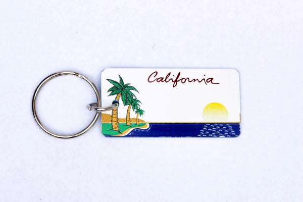 California Palm Trees License Plate Keychain