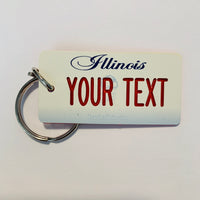 illinois Lincoln License Plate Keychain