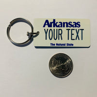 Arkansas Blue License Plate Keychain