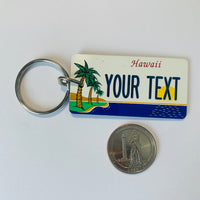 Hawaii Palm Trees License Plate Keychain