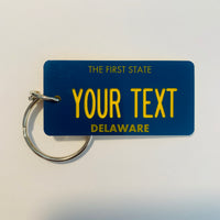 Delaware Blue License Plate Keychain