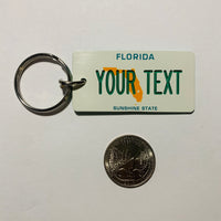 Florida Map License Plate Keychain