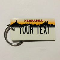 Nebraska License Plate Keychain