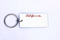 California White License Plate Keychain